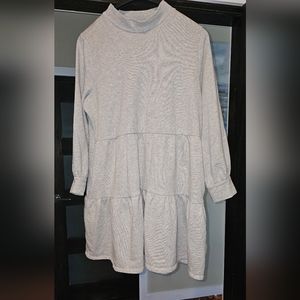 XXL Dress, Long Sleeve Heather Grey with pockets